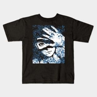 Punk Fashion Style Navy Glowing Girl Kids T-Shirt